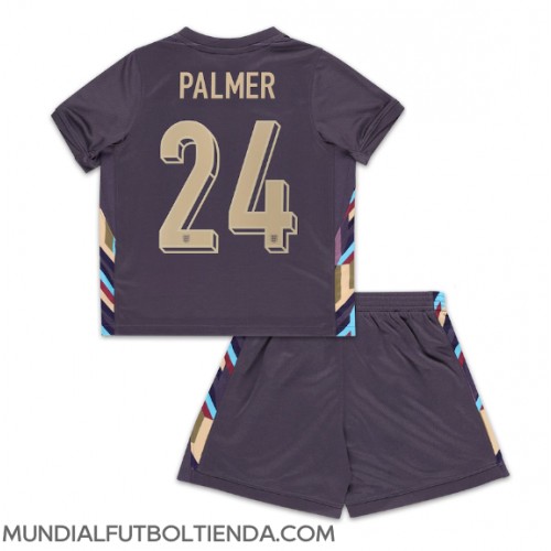 Camiseta Inglaterra Cole Palmer #24 Segunda Equipación Replica Eurocopa 2024 para niños mangas cortas (+ Pantalones cortos)